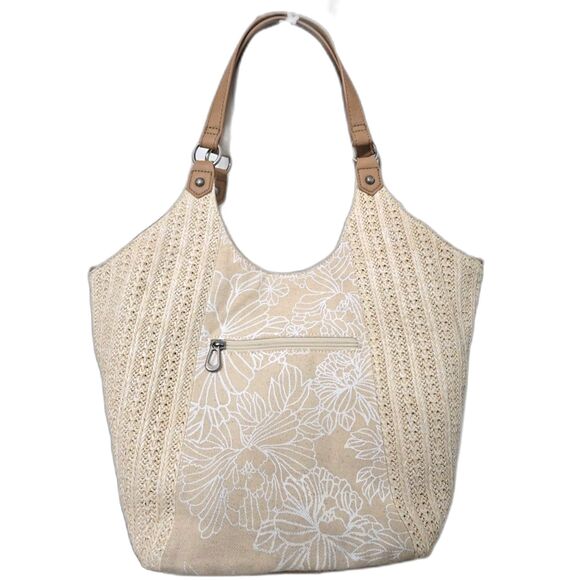 Sakroots Women's Roma Straw Small Shopper Like New Boho Bucket Bag - Picture 2 of 7